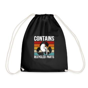 Organ recipient Cute kidney transplant - Drawstring Bag - black - Front