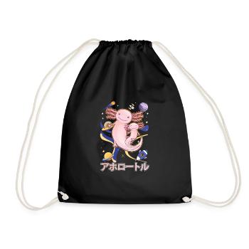 Japanisch Niedlich Axolotl Familie Galaxy Anime - Turnbeutel - Schwarz - Vorne
