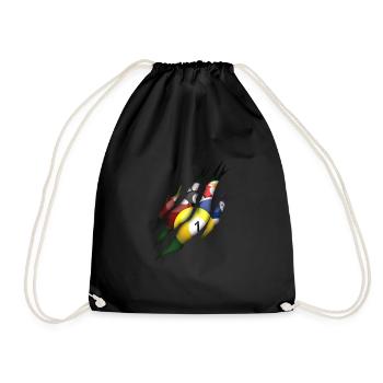 Billard Zerrissen Pool 8 Ball Spieler - Turnbeutel - Schwarz - Vorne