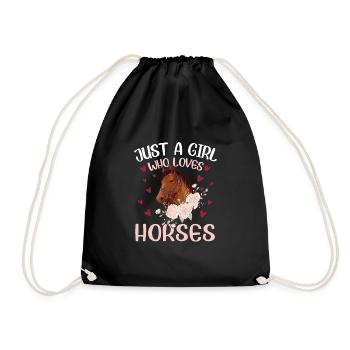 Just A Girl Who Loves Horses Filles Chevaux - Sac de sport léger - noir - Devant