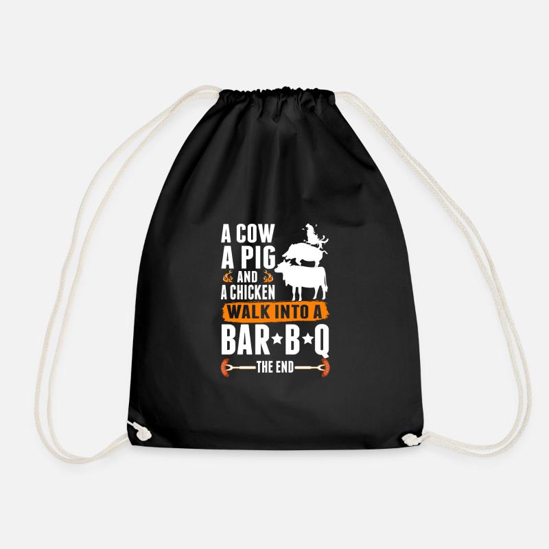 Sarkastischer Grill Fleisch Grillen Lustiges BBQ - Turnbeutel - Schwarz
