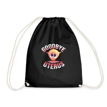 Hysterectomy Consciousness Uterine Removal Flowers - Drawstring Bag - black - Front