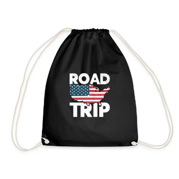 Roadtrip Amerikanischer Reisender USA Reisen - Turnbeutel - Schwarz - Vorne