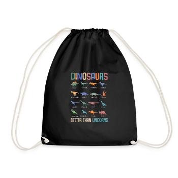 Cool Dinosaur Fan Dino Boys Trex - Drawstring Bag - black - Front