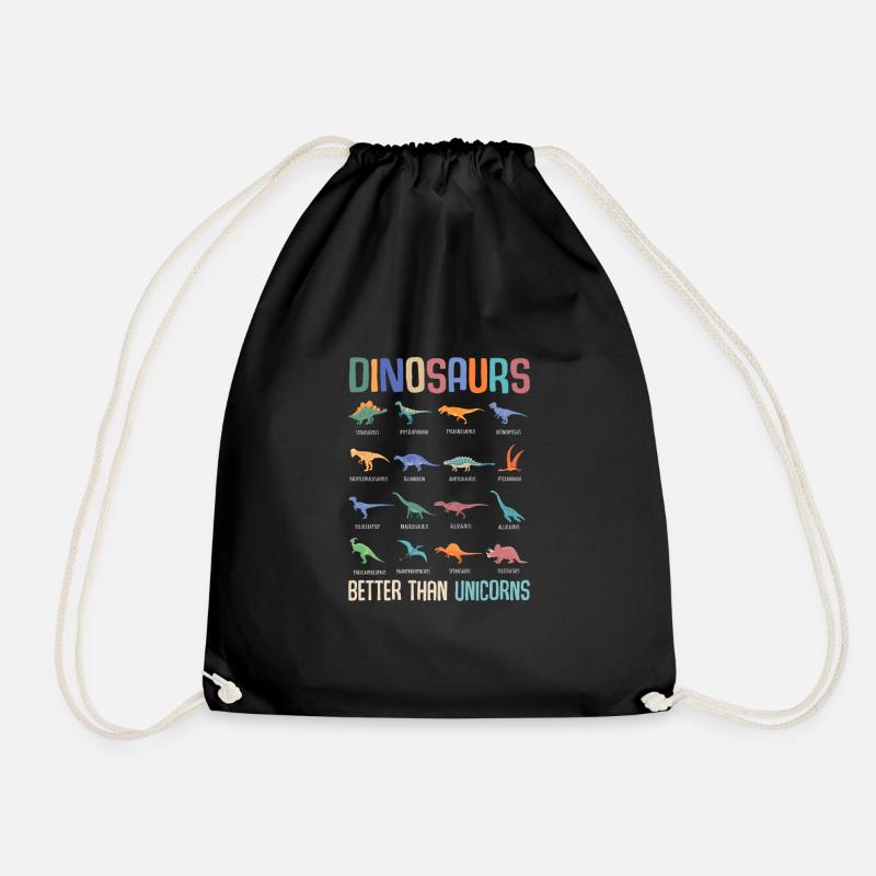 Cool Dinosaur Fan Dino Boys Trex - Drawstring Bag - black