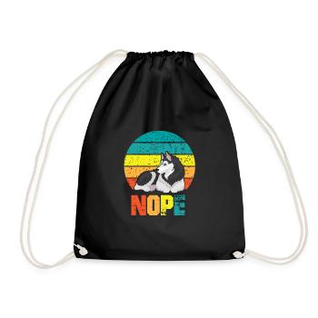 Chien drôle Têtu Husky Fauler chiot - Sac de sport léger - noir - Devant