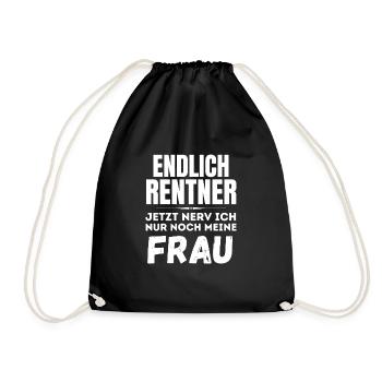Lustiges Rentner Ruhestand Geschenk - Turnbeutel - Schwarz - Vorne
