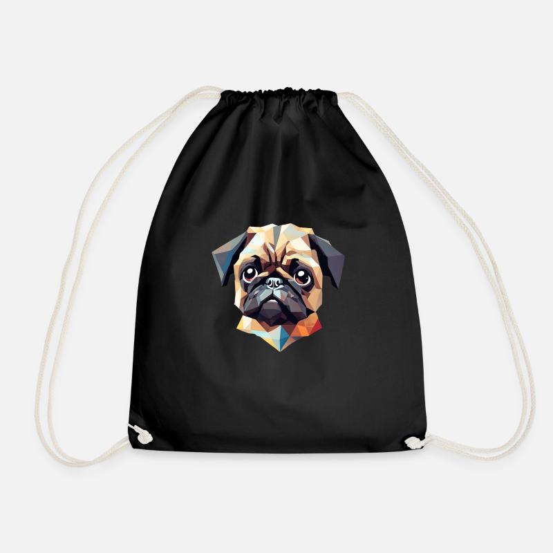 Kleiner Mops, große Kunst - Turnbeutel - Schwarz
