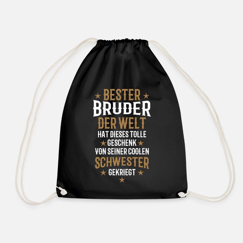 15 Bester Bruder der Welt Geschenk coole Schwester - Turnbeutel - Schwarz