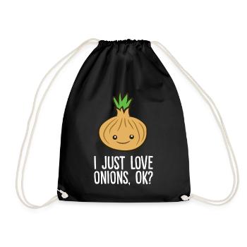 Onion - I just love onions, ok? - Drawstring Bag - black - Front