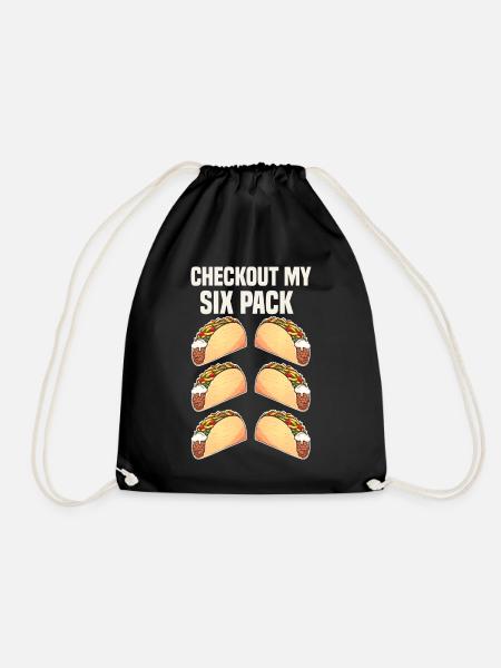 taco checkout my six pack - Turnbeutel - Schwarz