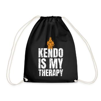 Kendo Is My Therapy Japanischer Schwertkampf - Turnbeutel - Schwarz - Vorne