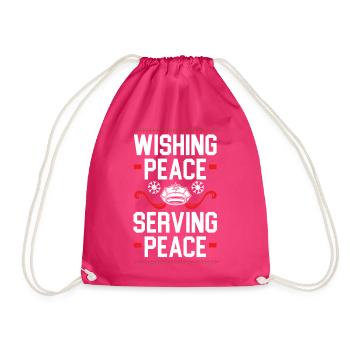 Vœux Paix Servir Paix Père Noël Police Weihn - Sac de sport léger - fuchsia - Devant