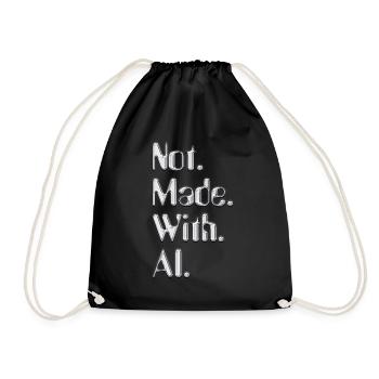 Not.Made.With.AI. - Chrom - Turnbeutel - Schwarz - Vorne