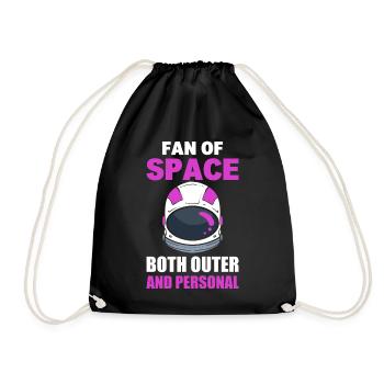 Fan Of Space Both Outer And Personal Astronaut - Turnbeutel - Schwarz - Vorne