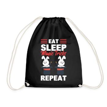 Eat Sleep Magic Tricks Repeat Illusionist - Turnbeutel - Schwarz - Vorne