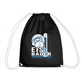 Eisbader Eisbär Winterschwimmen Minusgrad Frost - Turnbeutel - Schwarz - Vorne