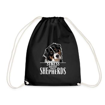 AUSTRALIAN SHEPHERD Say Wilsign's Aussie Dogs - Drawstring Bag - black - Front