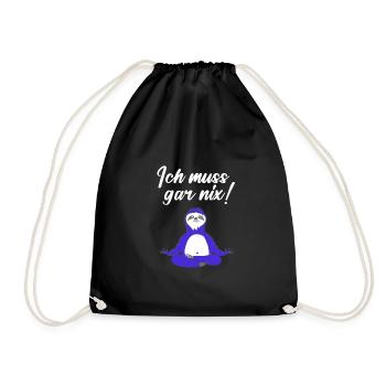 muss gar nix faultier yoga faultier, yogasitz pink - Turnbeutel - Schwarz - Vorne