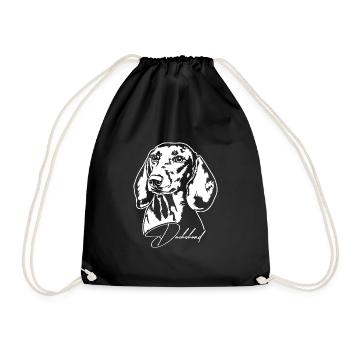 Dachshund Portrait Dog Portrait Dogs Wilsigns - Drawstring Bag - black - Front