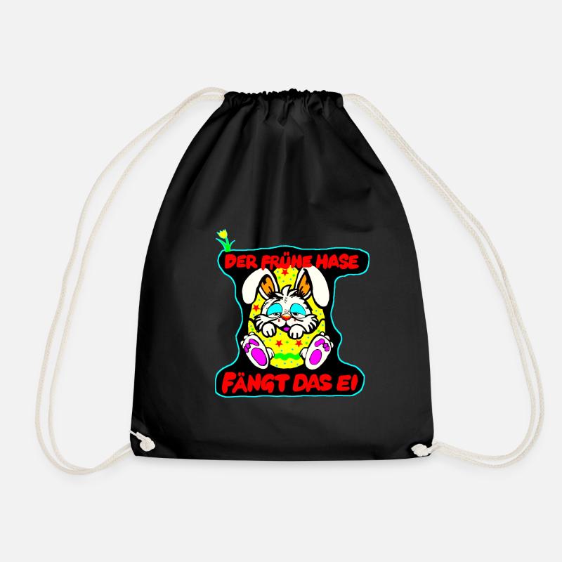 The early hare... - Drawstring Bag - black