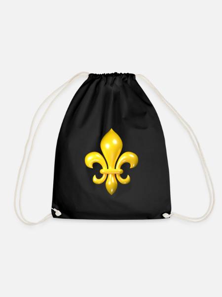 Gelbe Fleur de Lys - Turnbeutel - Schwarz