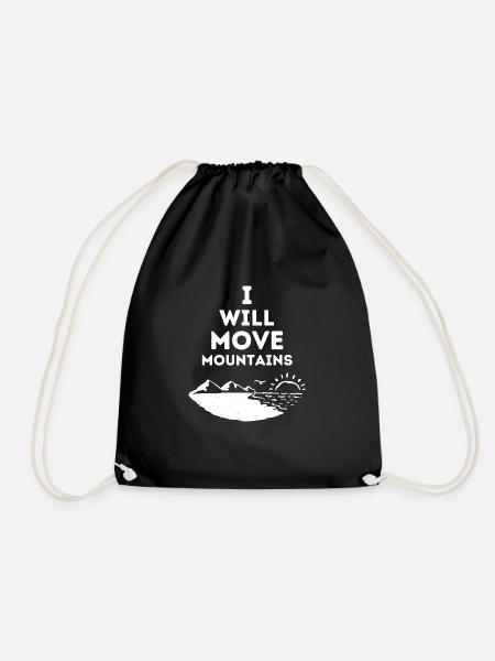 I will Move Mountains Christliches Geschenk - Turnbeutel - Schwarz