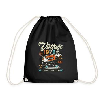 1976 Anniversaire retro music Chemise De 1976 - Sac de sport léger - noir - Devant
