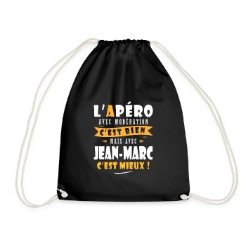 jean marc Apero T shirt Humour personnalisé apéro - Sac de sport léger - noir - Devant