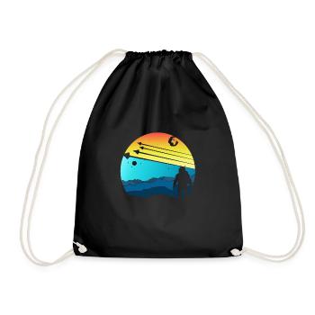 Astronaut NASA Earth Science Fiction Day Gift - Drawstring Bag - black - Front