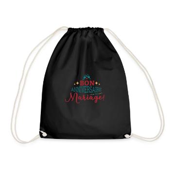 anniversaire de mariage - Sac de sport léger - noir - Devant