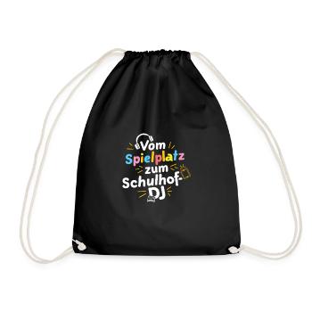 Kita Abgänger Schulkind DJ Abschiedsgeschenk - Turnbeutel - Schwarz - Vorne