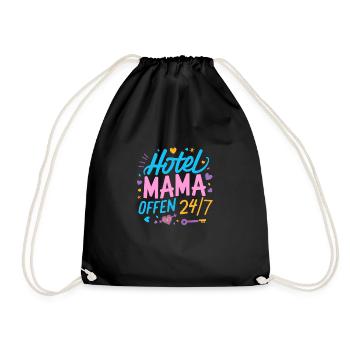 Hotel Mama 24/7 Muttertag Beste Mama Geburtstag - Turnbeutel - Schwarz - Vorne