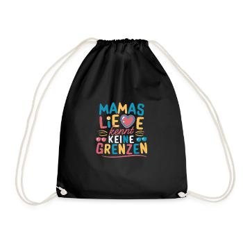 Mamas Liebe Muttertag Geburtstag Weihnachten Beste - Turnbeutel - Schwarz - Vorne