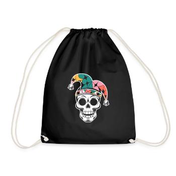 Drôle de crâne avec bonnet de fou - Sac de sport léger - noir - Devant