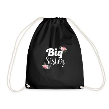 Grande soeur grande soeur fleurs - Sac de sport léger - noir - Devant
