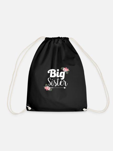 Grande soeur grande soeur fleurs - Sac de sport léger - noir