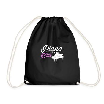 Piano Girl Gift Piano Player - Drawstring Bag - black - Front