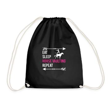 Eat Sleep Horse Vaulting Repeat Voltagieren - Turnbeutel - Schwarz - Vorne