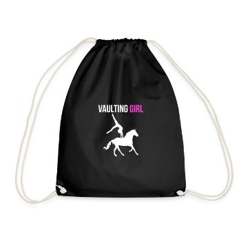 Vaulting Girl Shirt Geschenk Voltagieren - Turnbeutel - Schwarz - Vorne