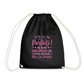Développeuse web plus que parfaite, métier de rêve - Sac de sport léger - noir - Devant