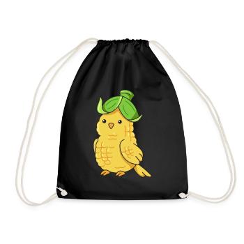 Canary Corn Design for Bird Lovers - Drawstring Bag - black - Front