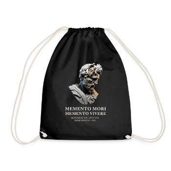 Memento Mori Memento Vivere – Bust Design - Drawstring Bag - black - Front