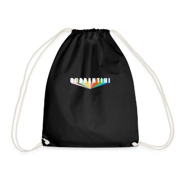 Quarantini Cocktail Lockdown Funny Pop Culture - Drawstring Bag - black - Front