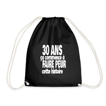 30 ans - Sac de sport léger - noir - Devant