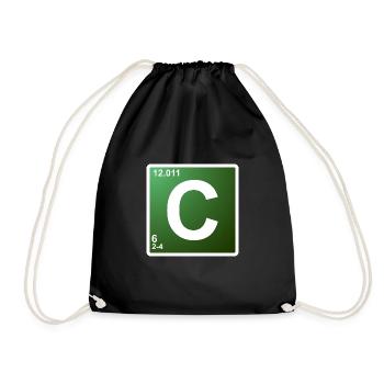 C - élément de chimie du carbone 6 - Sac de sport léger - noir - Devant