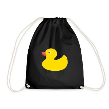 Quietscheente, canard, bain, oiseau de l'eau, jaune - Sac de sport léger - noir - Devant