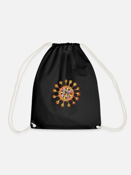 Mandala-Blume 3 - Turnbeutel - Schwarz