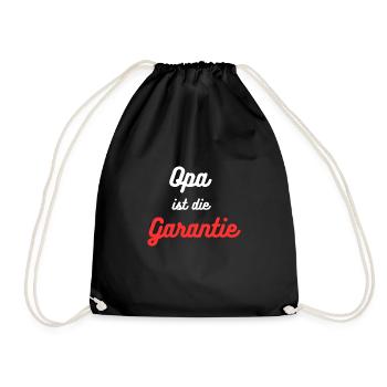 Opa ist die Garantie - Bukhari-wht-red - Turnbeutel - Schwarz - Vorne