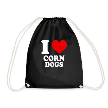 J’aime les chiens de maïs coeur drôle spirituel - Sac de sport léger - noir - Devant